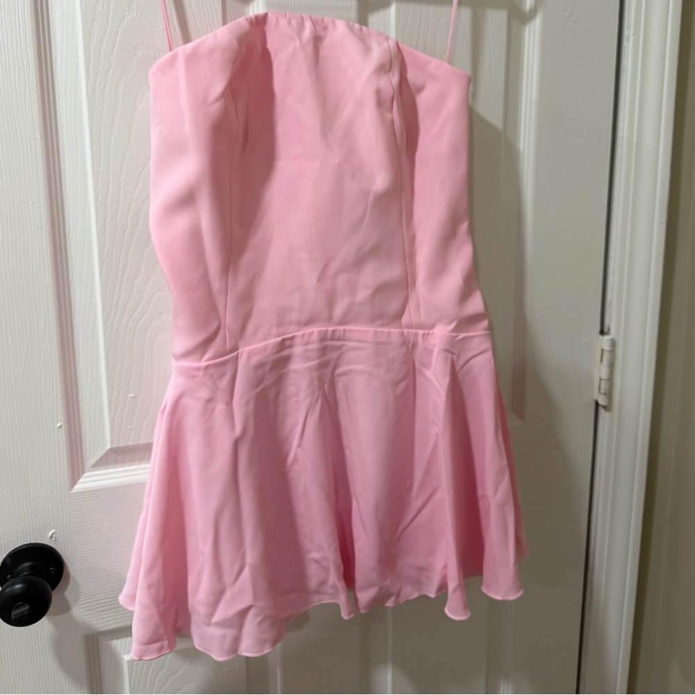 Showpo Pink Strapless Mini Dress